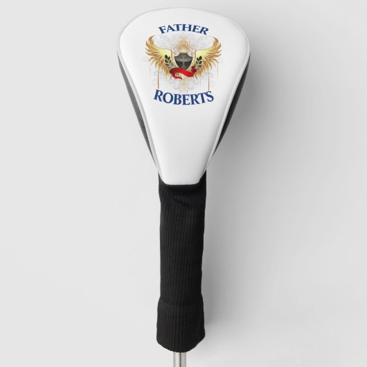 Kruis en engelenvleugels golfhoes golfheadcover (Voorkant)