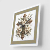 Kruis en geles vierkante klok (Hoek)