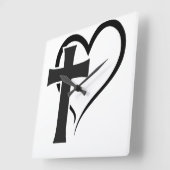 Kruis en hart Christelijk Vierkante Klok (Hoek)