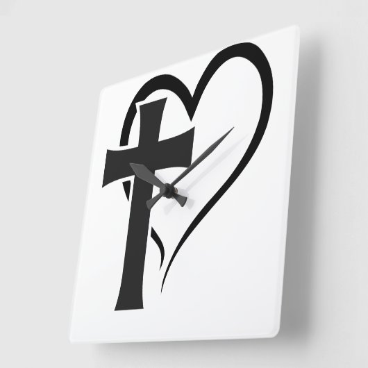 Kruis en hart Christelijk Vierkante Klok (Hoek)