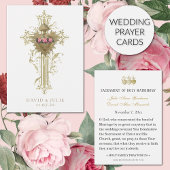 Kruis en Hart Katholieke Bruiloft Gebed Kaart