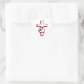 Kruis en Heilige Geest Hart Sticker (Tas)