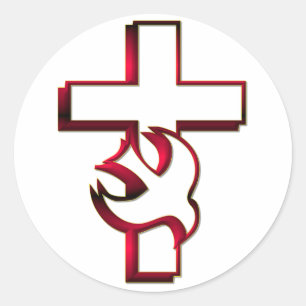 Kruis en Heilige Geest Ronde Sticker