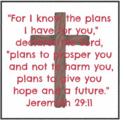 Kruis en Jeremia 29:11 Bijbelvers Sticker (Voorkant)