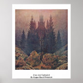 Kruis en kathedraal door Caspar David Friedrich Poster (Voorkant)