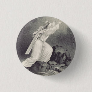 Kruis en kroon Christelijk symbool Ronde Button 3,2 Cm