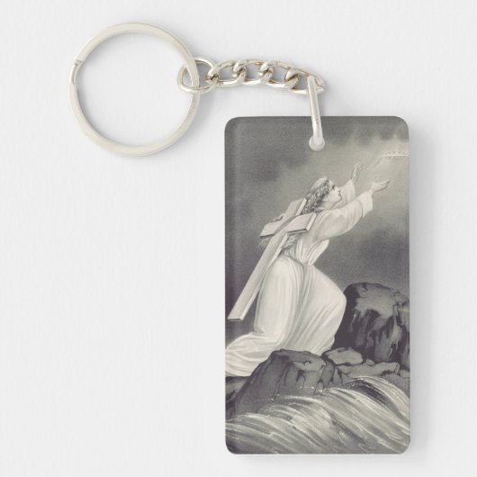 Kruis en kroon Christelijk symbool  Sleutelhanger (Voorkant)