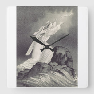 Kruis en kroon Christelijk symbool  Vierkante Klok