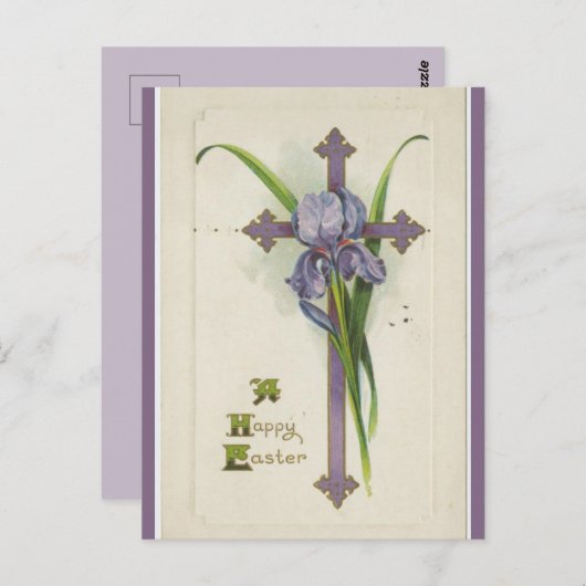  Kruis en Pasen Iris Briefkaart (Voorkant / Achterkant)