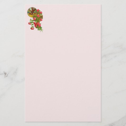 Kruis en Rode Anjers Briefpapier (Voorkant)