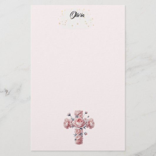 Kruis en Rozen Stationery Briefpapier (Voorkant)