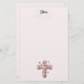 Kruis en Rozen Stationery Briefpapier (Voorkant / Achterkant)