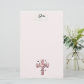 Kruis en Rozen Stationery Briefpapier (Staand voorkant)