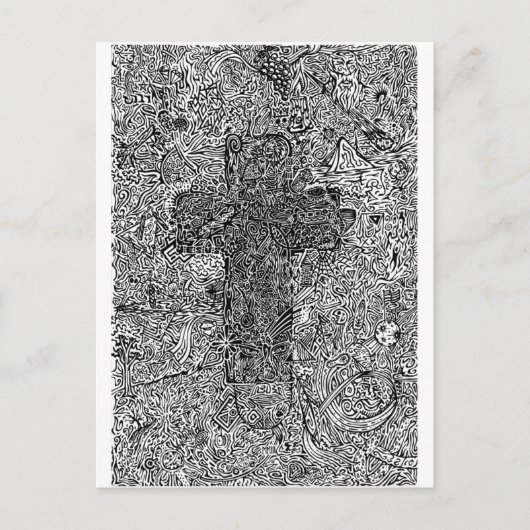 Kruis en symbolen briefkaart (Voorkant)