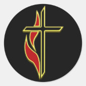 KRUIS EN VLAK RONDE STICKER (Voorkant)