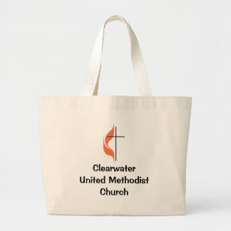 Kruis en vlam, ClearwaterUnited MethodistChurch Grote Tote Bag