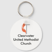 Kruis en vlam, ClearwaterUnited MethodistChurch Sleutelhanger (Voorkant)