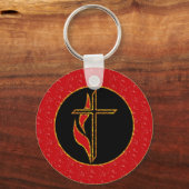Kruis en vlam sleutelhanger (Voorkant)