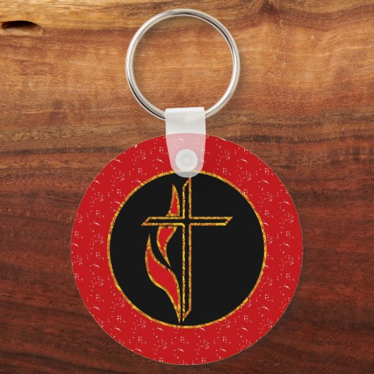 Kruis en vlam sleutelhanger (Voorkant)