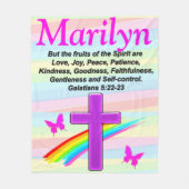 KRUIS EN VLINDER GALATEN 5:22 CUSTOM DEKEN (Voorkant)