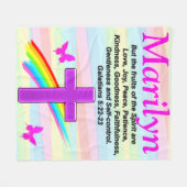 KRUIS EN VLINDER GALATEN 5:22 CUSTOM DEKEN (Voorkant (Horizontaal))