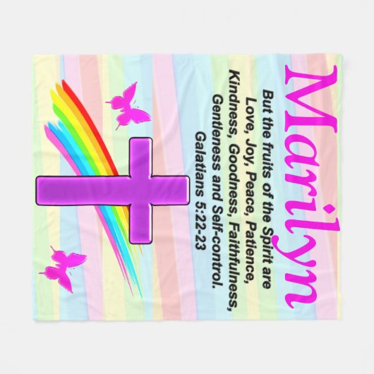 KRUIS EN VLINDER GALATEN 5:22 CUSTOM DEKEN (Voorkant (Horizontaal))