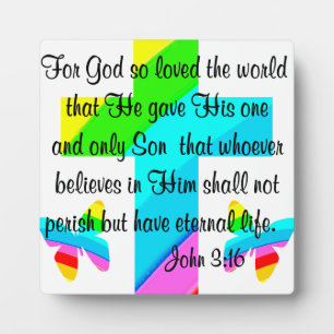 KRUIS EN VLINDER JOHANNES 3:16 ONTWERP FOTOPLAAT