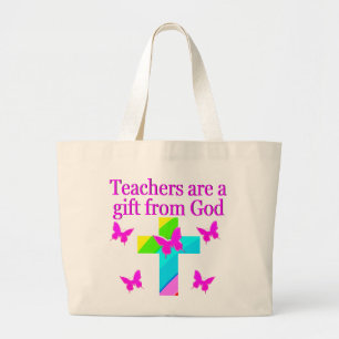 KRUIS- EN VLINDERDOCENTEN ZEGENEN DESIGN GROTE TOTE BAG