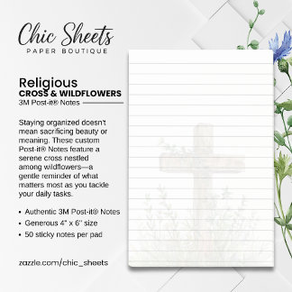 Kruis en wilde bloemen 3M Post-it® notities Notes