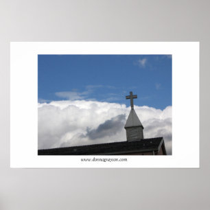 Kruis en wolken poster