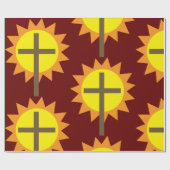 Kruis en zon cadeaupapier (Vlak)