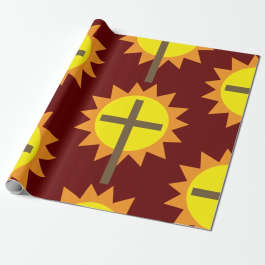 Kruis en zon cadeaupapier (Uitgerold)