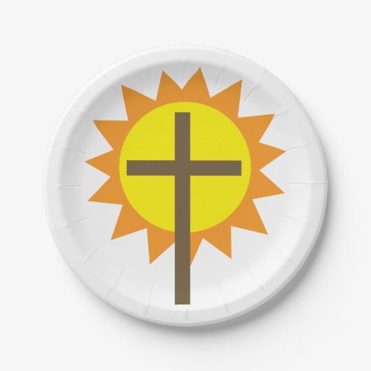 Kruis en zon papieren bordje (Voorkant)