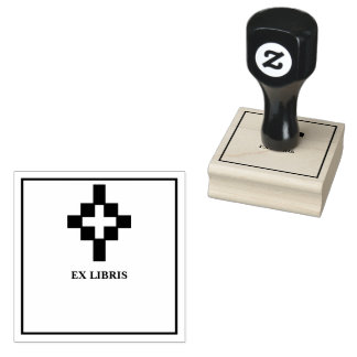 Kruis ex-libris rubberstempel