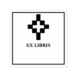 Kruis ex-libris zelfinktende stempel