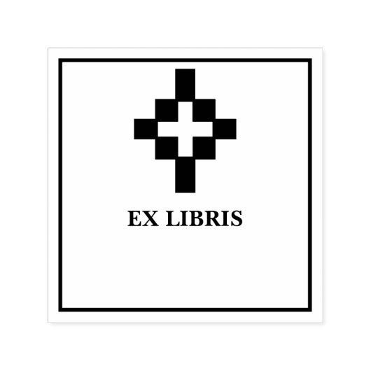 Kruis ex-libris zelfinktende stempel (Design)
