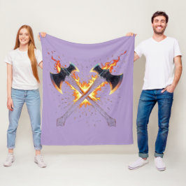 Kruis Fantasie Bijlen met vurige Energie – Krachti Fleece Deken