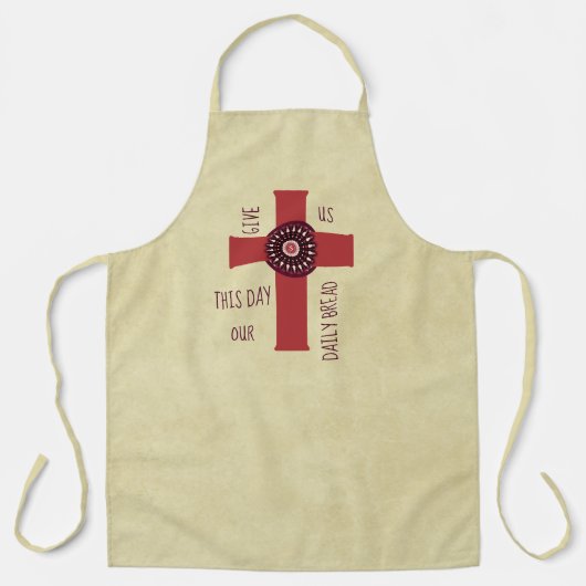  kruis geeft ons deze dag onze dagelijkse brood schort (Voorkant)