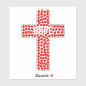 Kruis gemaakt van harten en het woord hoop sticker (Vel)