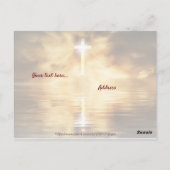 Kruis gereflecteerd in kalm water, Christus Risen Briefkaart (Achterkant)