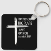 Kruis ik ken de plannen Verse Bijbel Jezus God Chr Sleutelhanger (Achterkant)