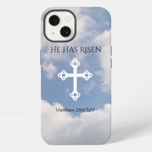 Kruis in bewolkte hemel Opstanding Blauwe Pasen Ge iPhone 13 Hoesje