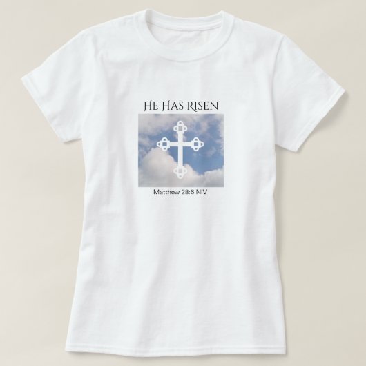 Kruis in Cloudy Sky reurrection Blue Easter Gift T-shirt (Design voorkant)