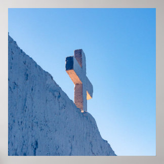 Kruis in de avondgloed poster