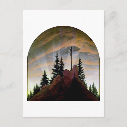 Kruis in de bergen, Friedrich Briefkaart (Voorkant)