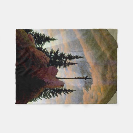 Kruis in de bergen, Friedrich Fleece Deken (Voorkant (Horizontaal))