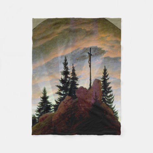 Kruis in de bergen, Friedrich Fleece Deken (Voorkant)