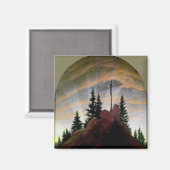 Kruis in de bergen, Friedrich Magneet (Voorkant / Achterkant)