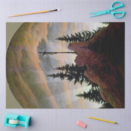 Kruis in de bergen, Friedrich Tissuepapier (Craft)