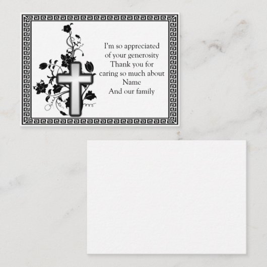 Kruis in de ventilator Dank je kaarten Notitiekaartje (Voorkant / Achterkant)